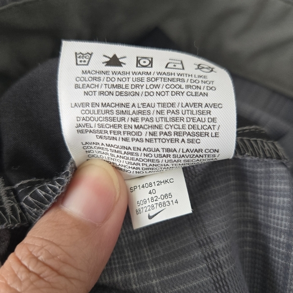 Nike Golf Shorts Mens 40 Gray Plaid Slash Pocket Polyester Stretch Dri-Fit - Picture 7 of 7